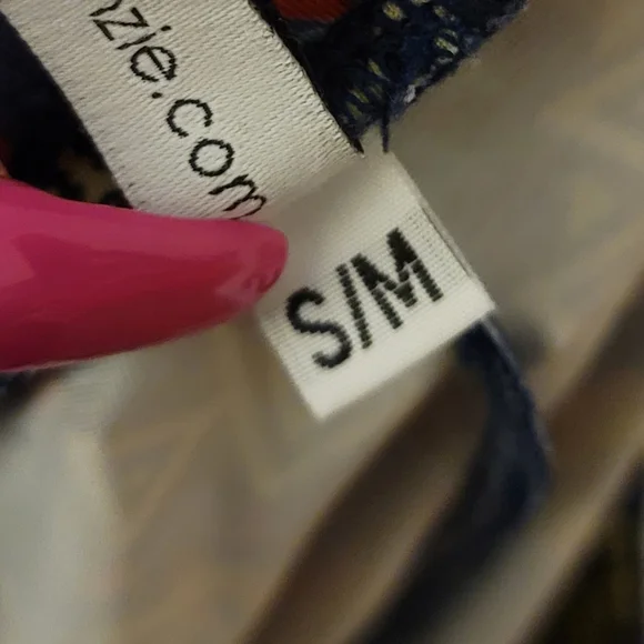 Onzie Blue Orange Multicolor Tribal Print Leggings S/M - Picture 4 of 11